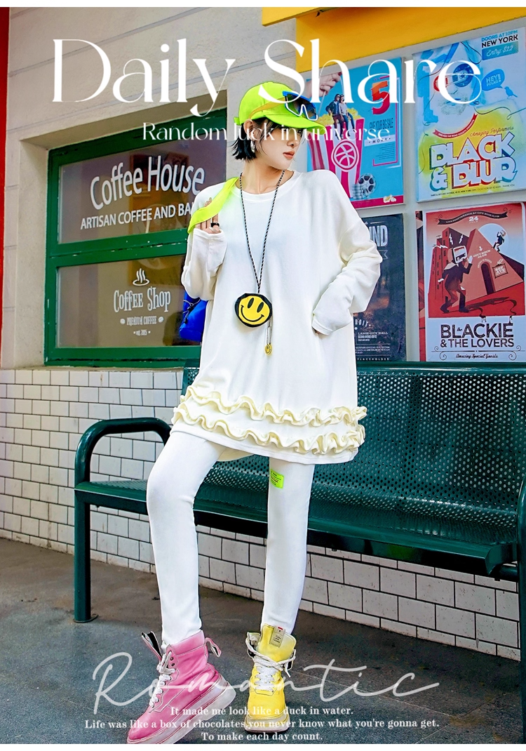 霓虹綠字母貼布羊毛緊身褲 X3412