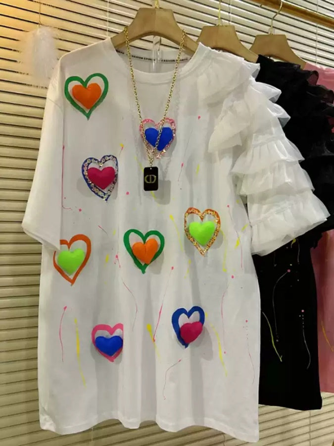 3D Heart T-shirt X2794