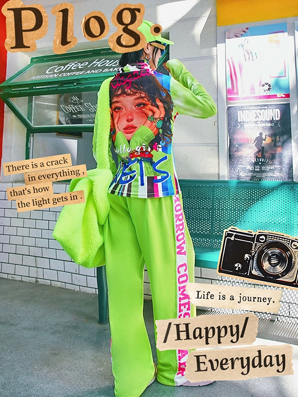 條紋字母印花保暖底高領T卹 X3459