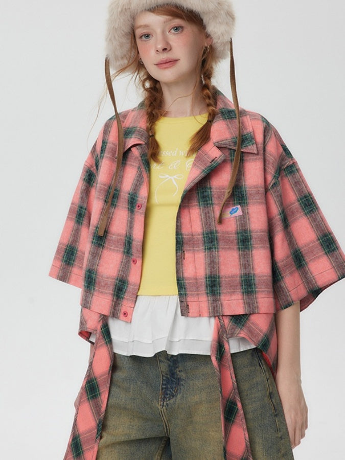 American Check Cropped Shirt X2746