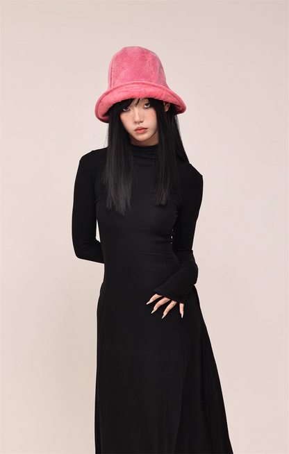 High-Top Wool Blend Bucket Hat　X3435