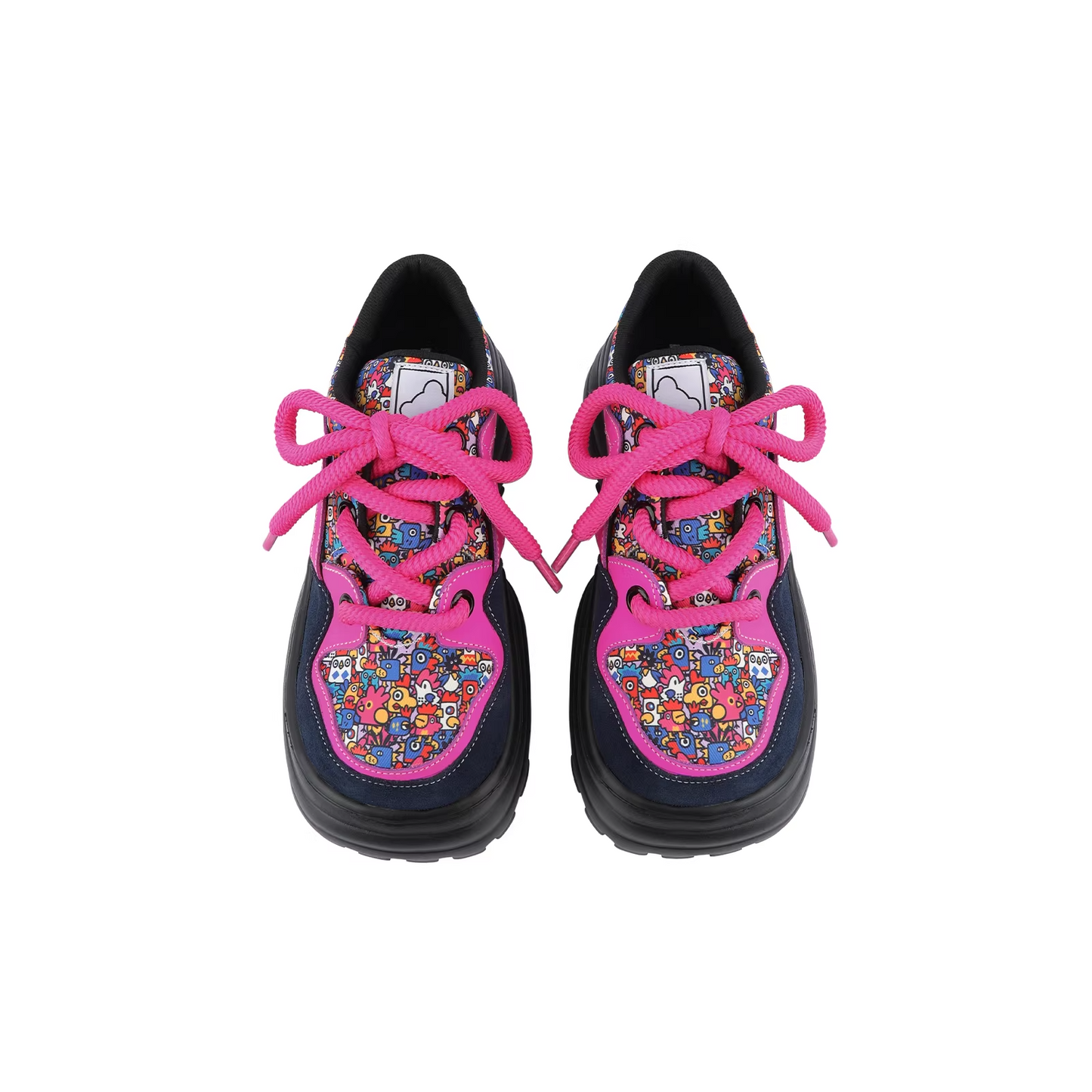 Chunky Platform Colorblock Lace-Up Shoes　X3480