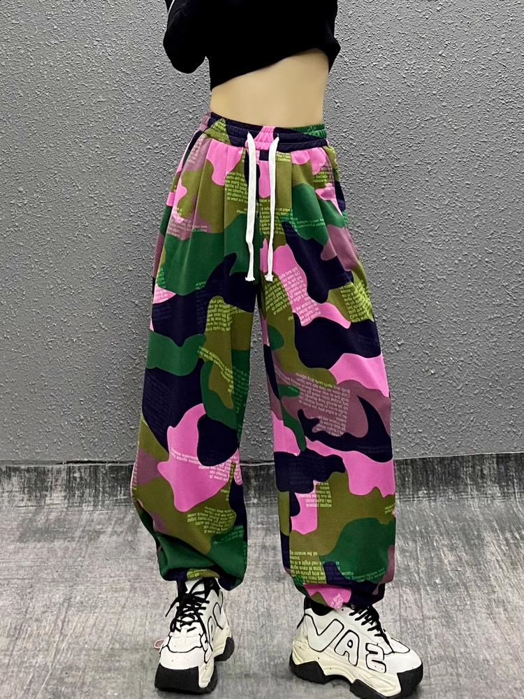 彩色迷彩慢跑褲 X3290