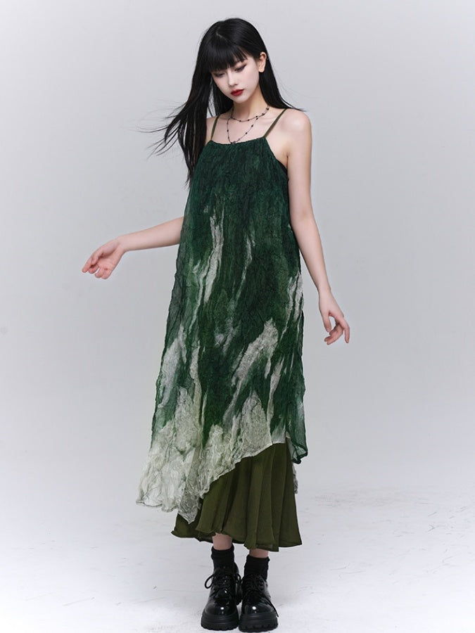 Tie-dye sheer dress X2778