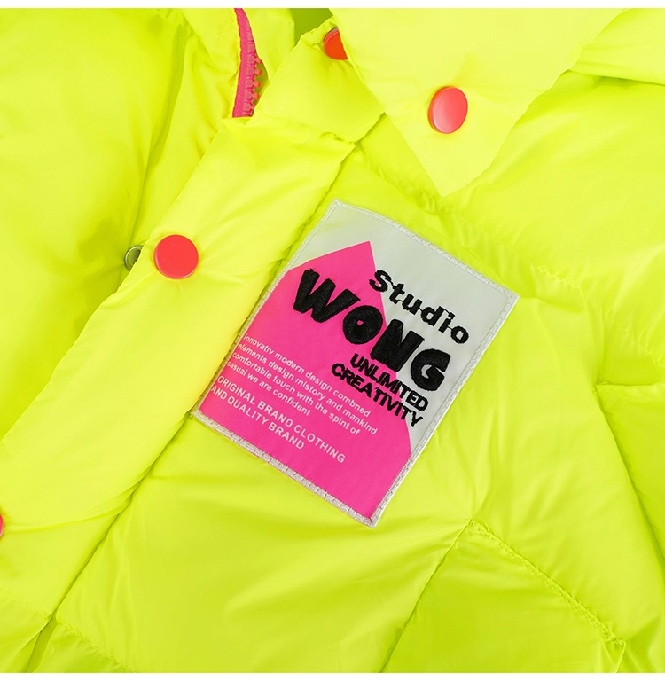 Neon Color Letter Patch Padded Vest　X3429