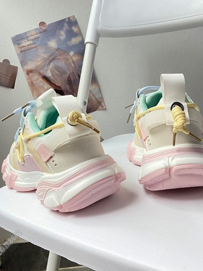 Pastel color block sneakers X2640