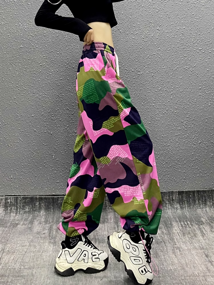 彩色迷彩慢跑褲 X3290