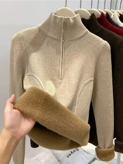 Lined Half Turtleneck Knit Sweater　X2959