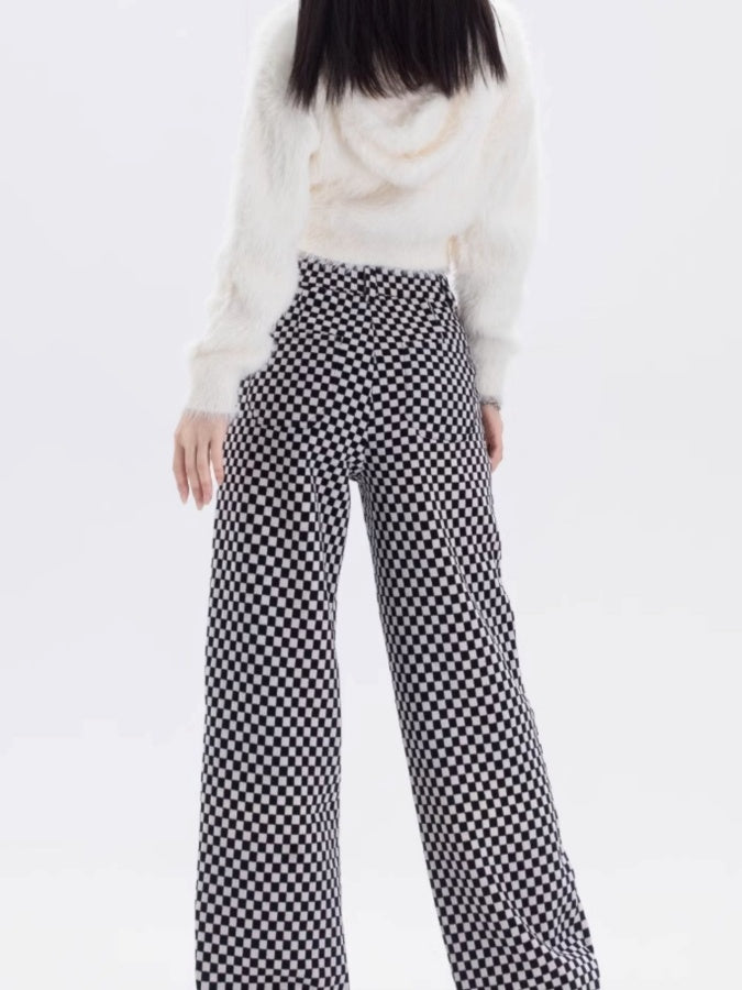 Check pattern pants X2943