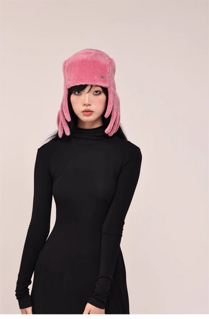 Barbie Pink Fur Ushanka Hat　X3436