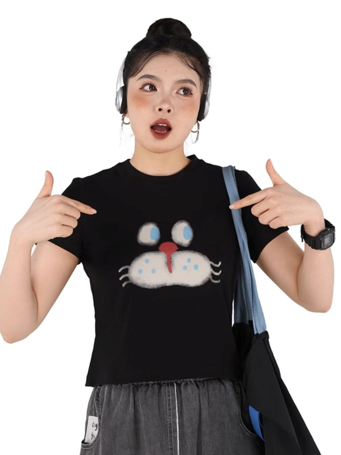 Cat Face T-shirt X2744