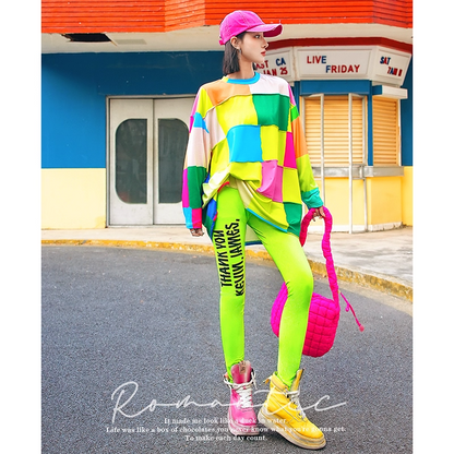 Colorblock Patchwork Logo Sweatshirt　X3431