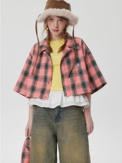 American Check Cropped Shirt X2746