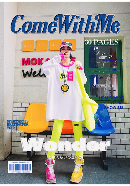 Neon Green Letter Patch Fleece Leggings X3412