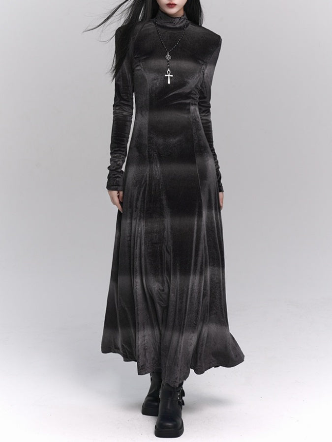 Velvet Slim Long Dress X2982