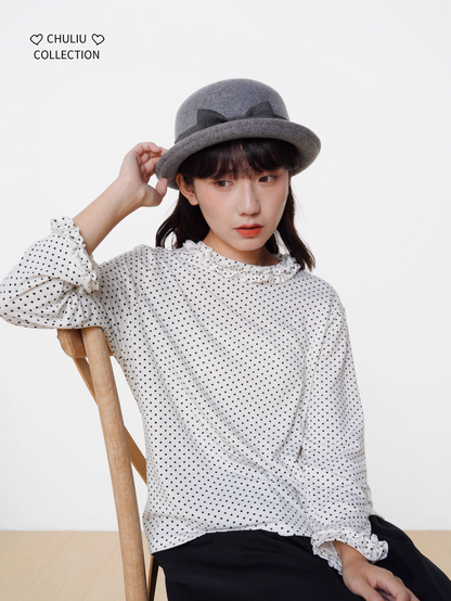 Geometric Pattern Brushed Cotton Stretch Slim Fit Top X3397