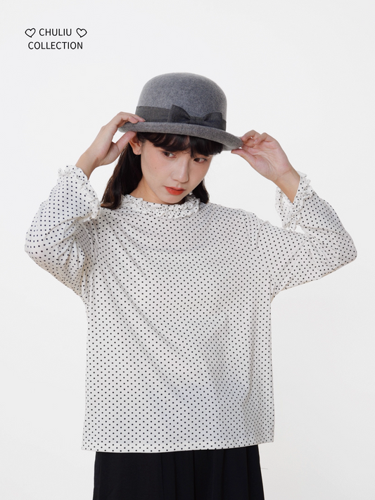 Geometric Pattern Brushed Cotton Stretch Slim Fit Top X3397