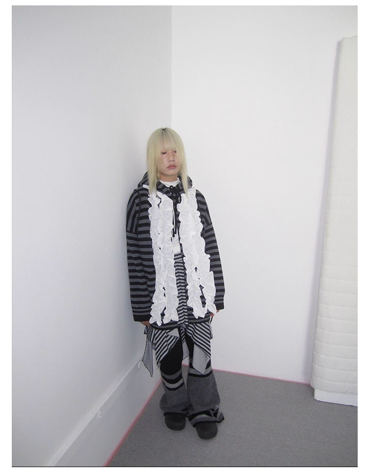 Striped Colorblock Sweat Jacket　X3421