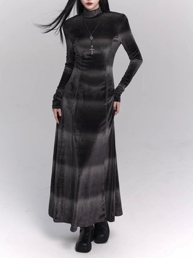 Velvet Slim Long Dress X2982