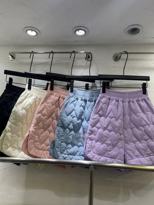 Heart quilted shorts X2577