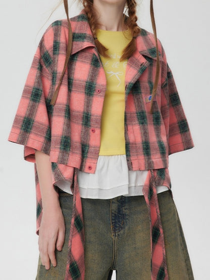 American Check Cropped Shirt X2746