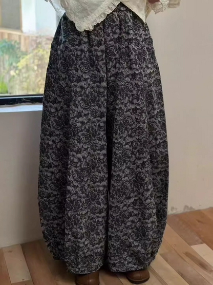 Vintage Inspired Loose Wide-Leg Lantern Pants　X3363