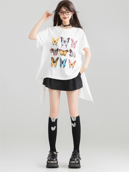 Open Back Design Short Sleeve T-Shirt　X3325