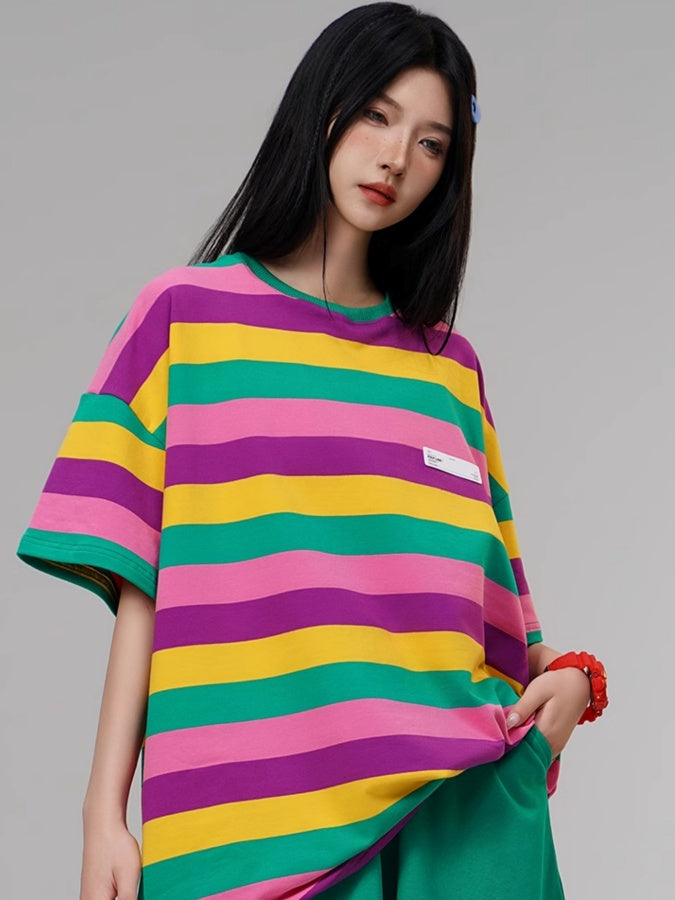 Colorful striped T-shirt X2730