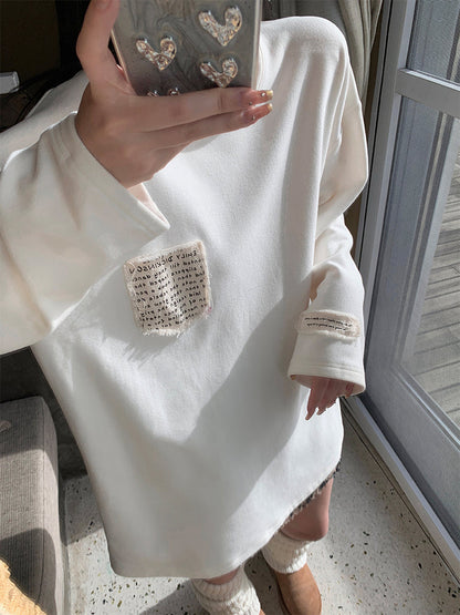 Brushed loose long sleeve t-shirt X3046