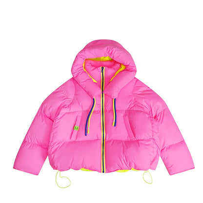 螢光色連帽羽絨外套 X3470