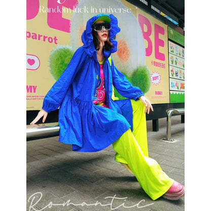Tiered Hooded Long Shirt Jacket　X3684