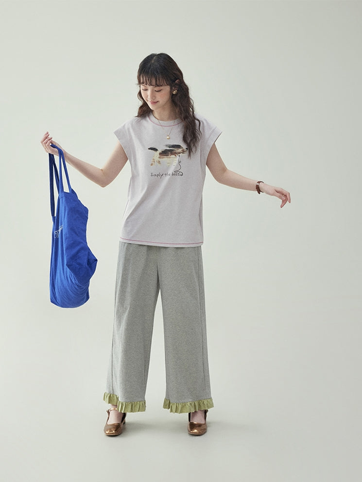 Frill Panel Wide-Leg Pants　X3230