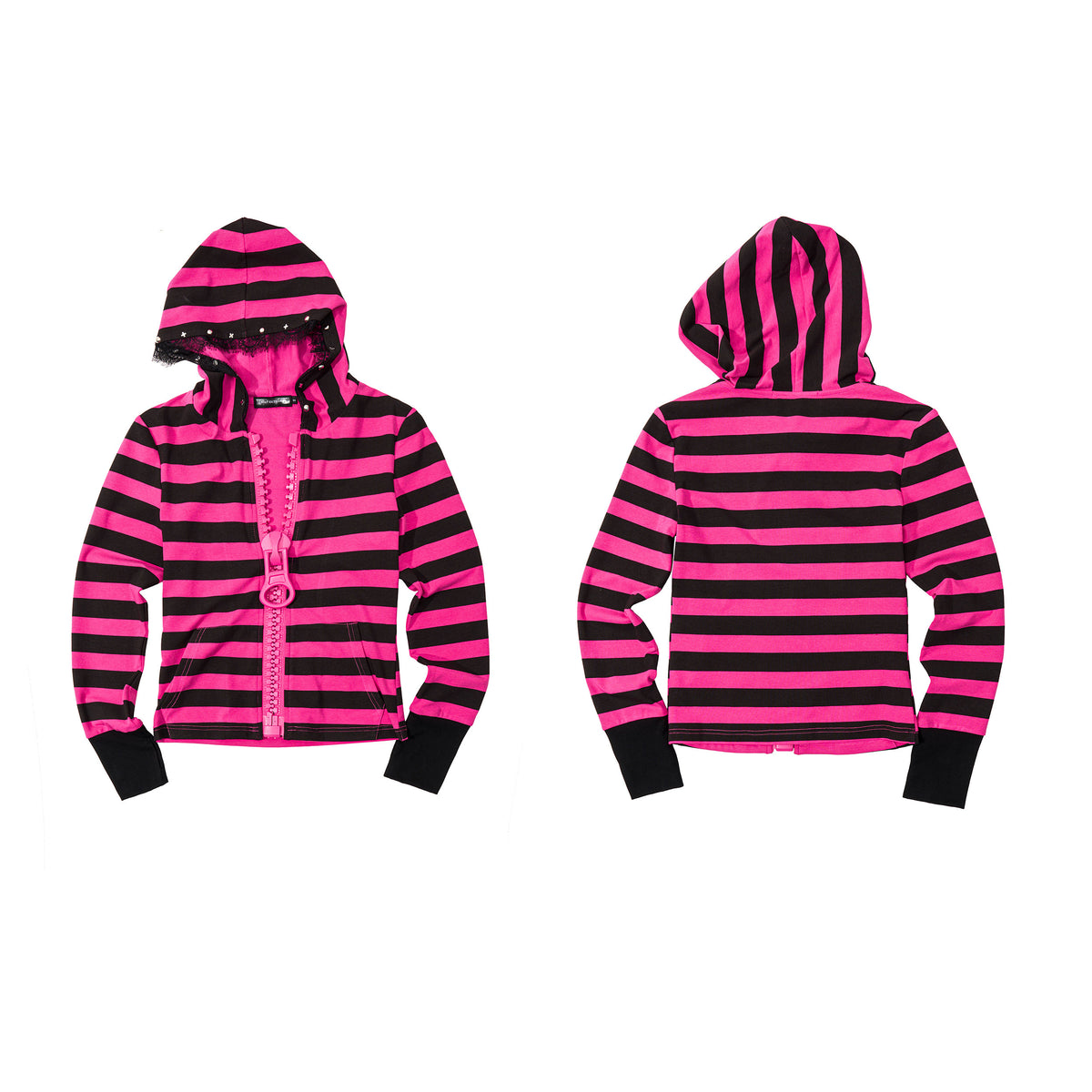 Striped Lace Hoodie and Shorts　X3690