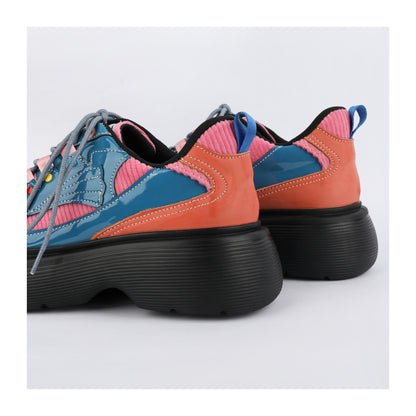 Colorblock Chunky Platform Lace-Up Shoes　X3482