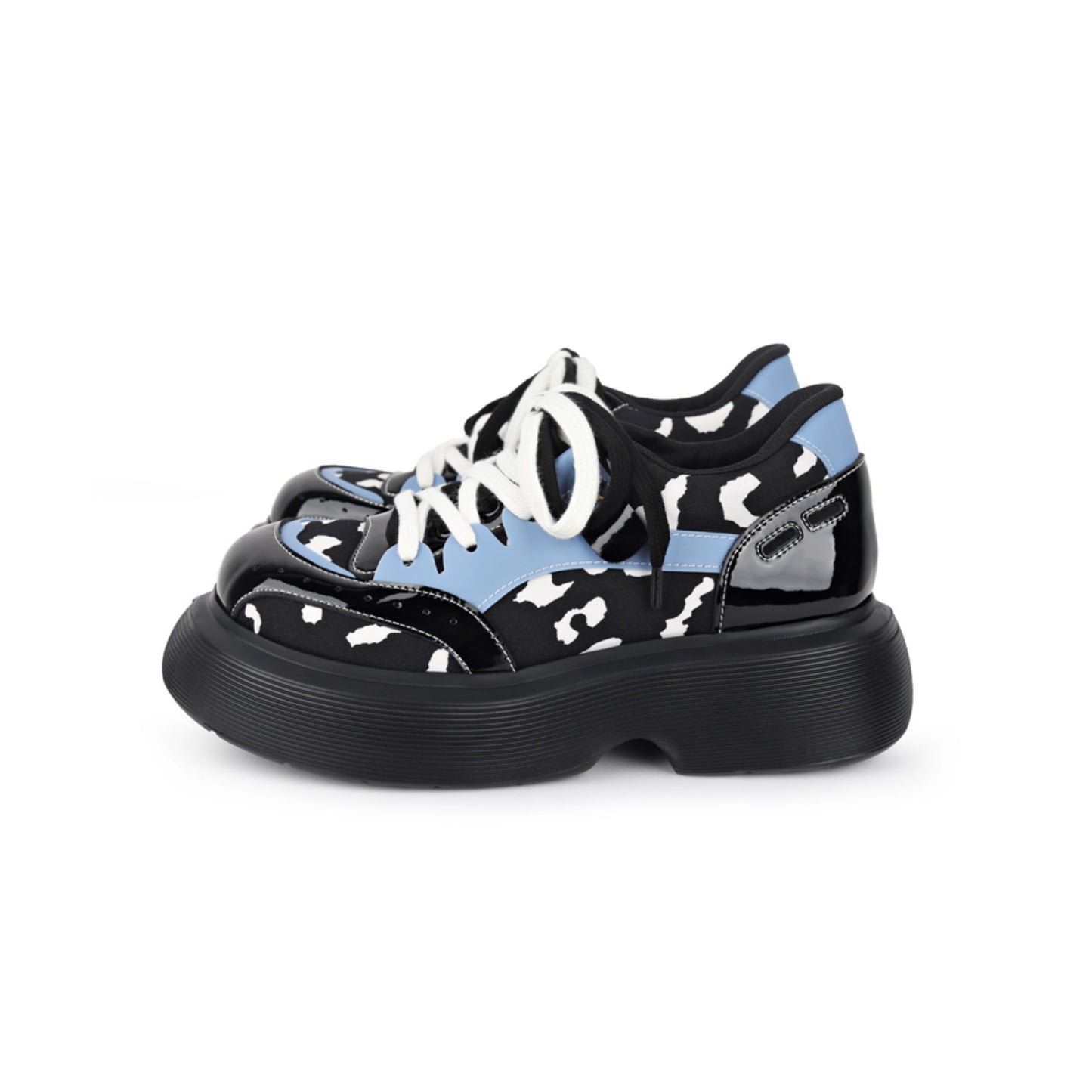 Colorblock Chunky Platform Lace-Up Shoes　X3476