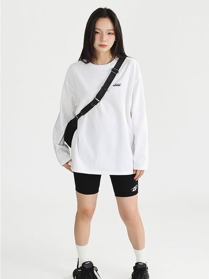 One-point design basic long sleeve t-shirt X3144