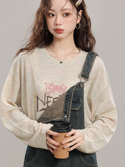 Loose Letter Print Tops　X3137