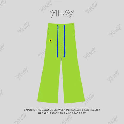 Color Straight Fleece-Lined Letter Patch Sweatpants　X3510