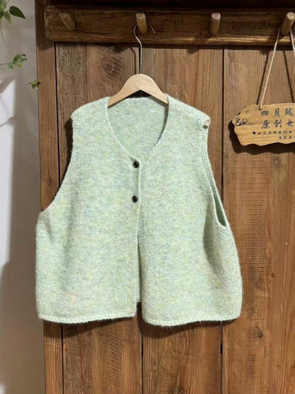 Round-necked knit vest X2961