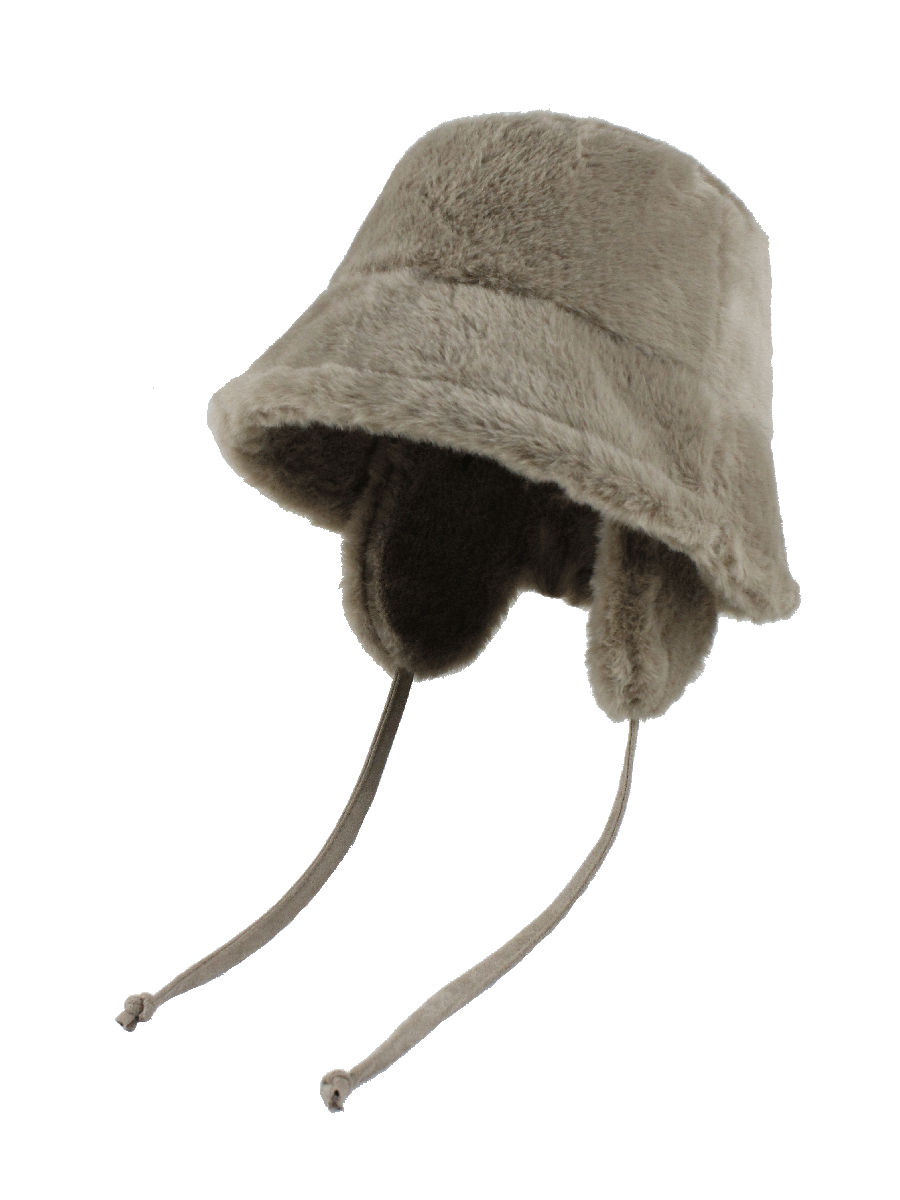 Faux Fur Ear Flap Bucket Hat　X3712