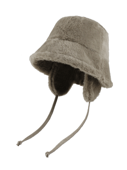 Faux Fur Ear Flap Bucket Hat　X3712