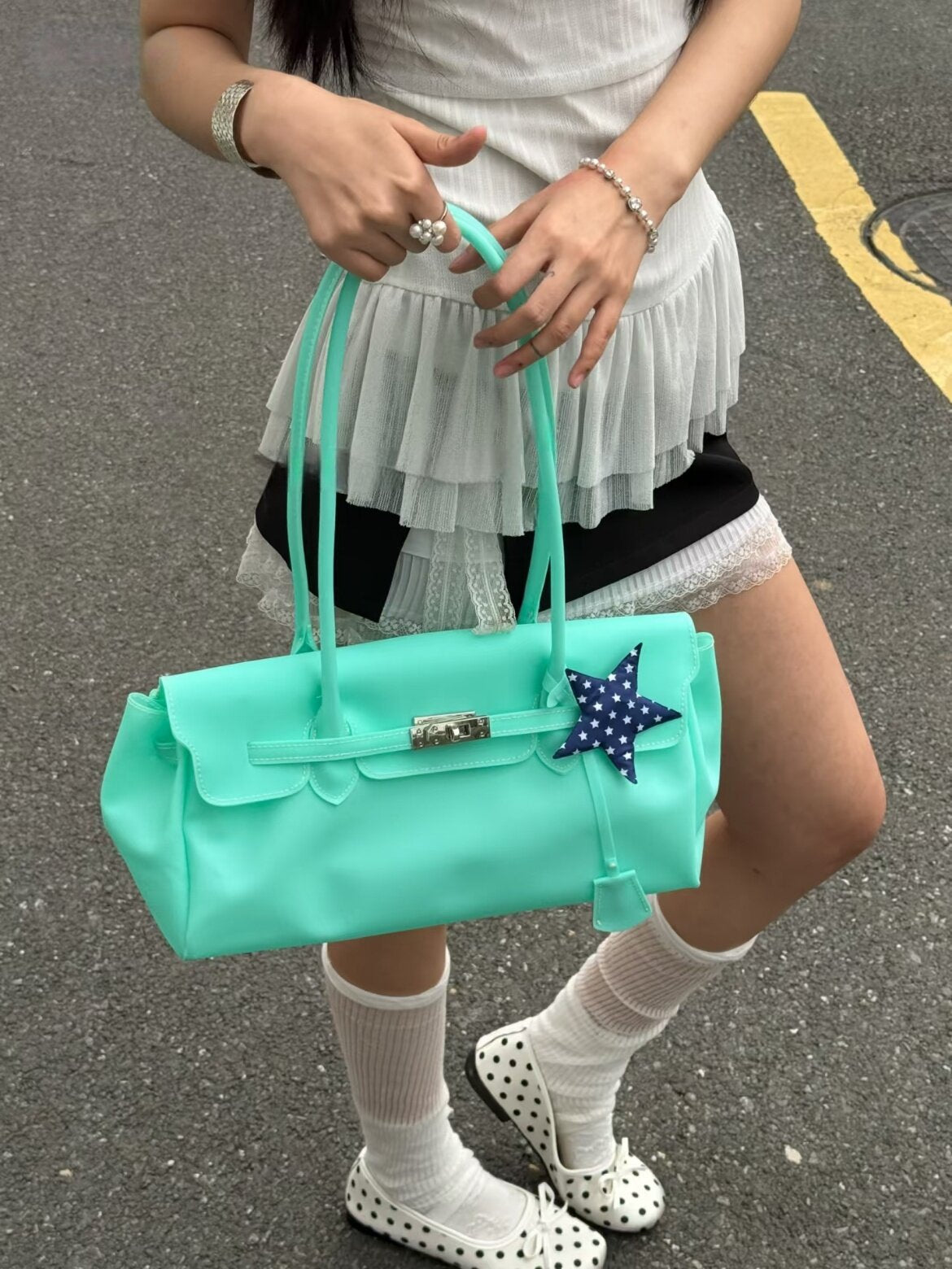 Jelly TPU East-West Padlock Bag X3564