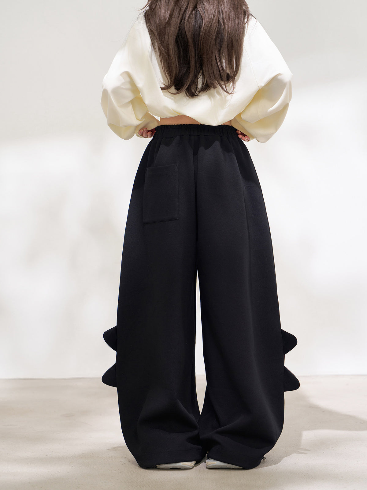 Cat Paw Patch Wide Leg Sweatpants X3669