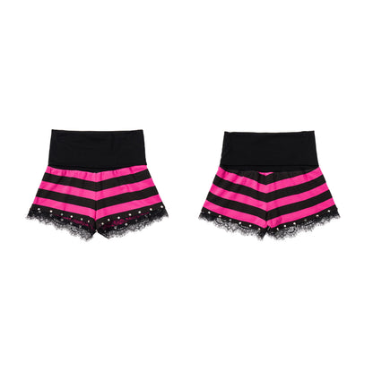 Striped Lace Hoodie and Shorts　X3690