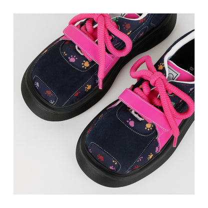 Graffiti Print Chunky Platform Lace-Up Shoes　X3477