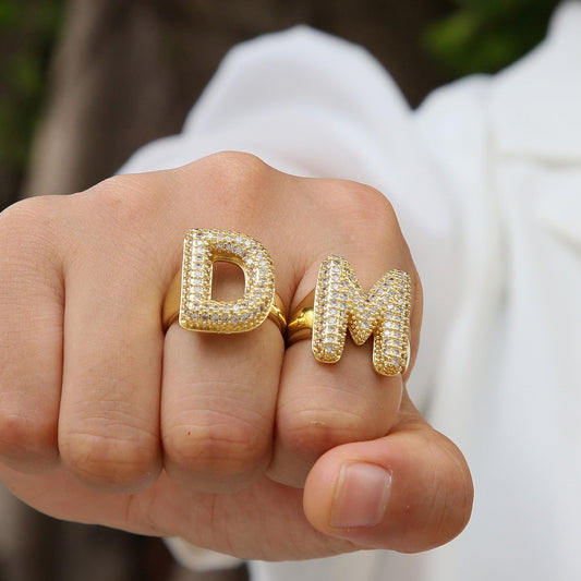 Bubble Initial Open Ring　X3678