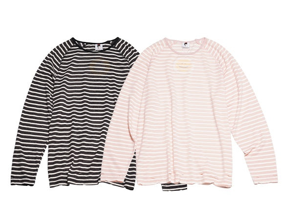 Stripe Round Neck Tops　X3196