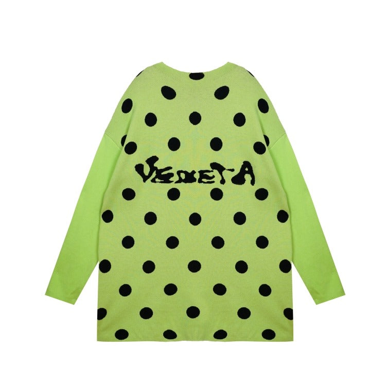 撞色圓點衛衣洋裝 X3472