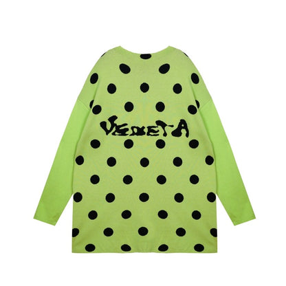 撞色圓點衛衣洋裝 X3472