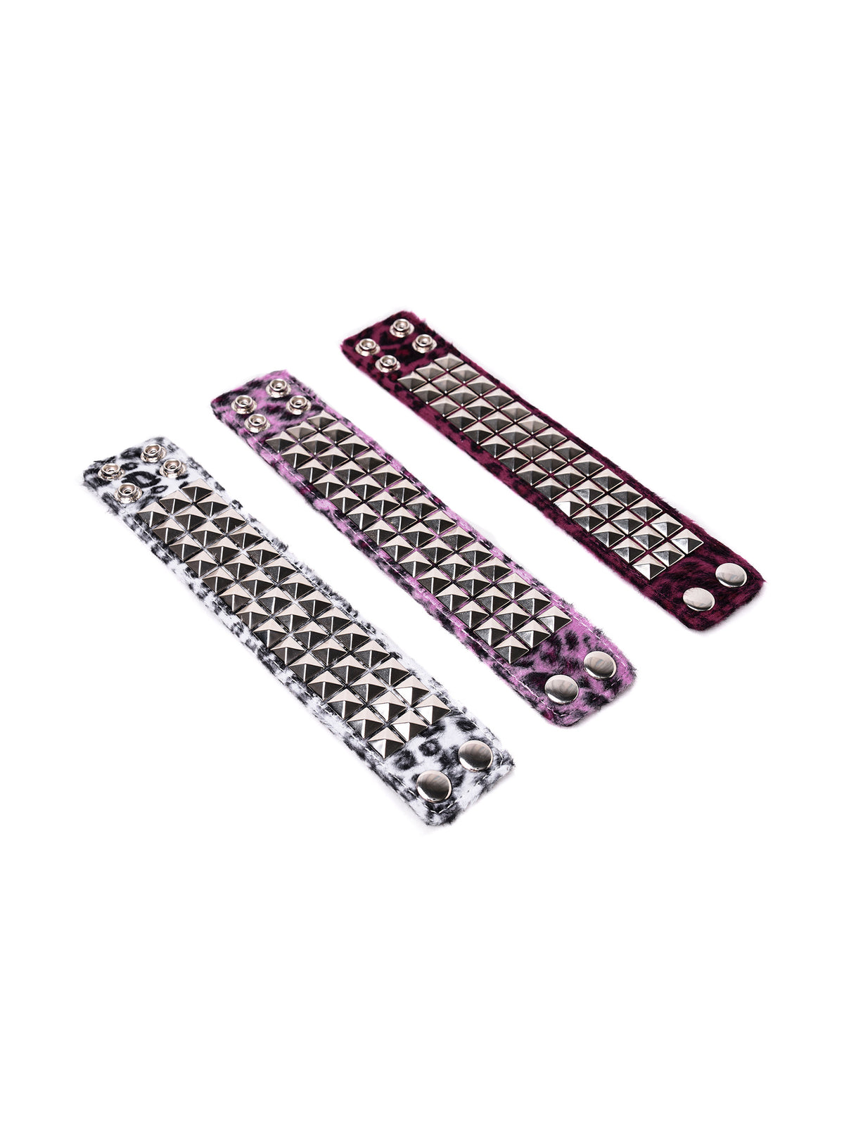 Leopard Fur Studded Wristband　X3692